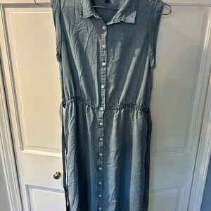 Banana Republic Sleeveless Denim Midi Dress